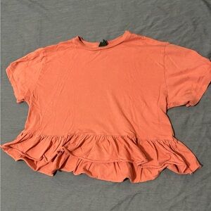 Coral Ruffle Hem Women's Top